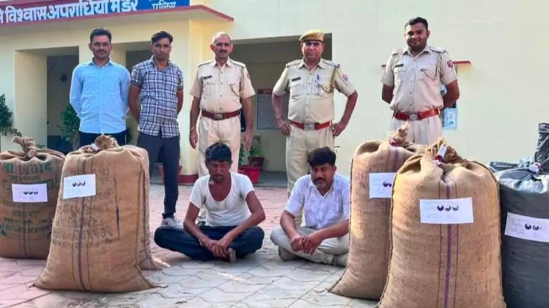 नोखा पुलिस ने की नशे के खिलाफ कार्रवाई: 95 किलो 885 ग्राम डोडा पोस्त जब्त, दो आरोपी गिरफ्तार