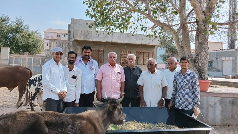 निराश्रित गोवंश सेवा के लिए गोदारा ने किया ठाण भेंट